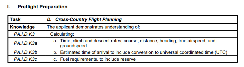 Private Pilot ACS Preflight Planning